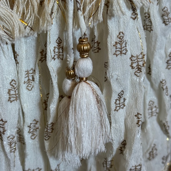 NWT Boho Cream and Gold Dress - Picture 5 of 7